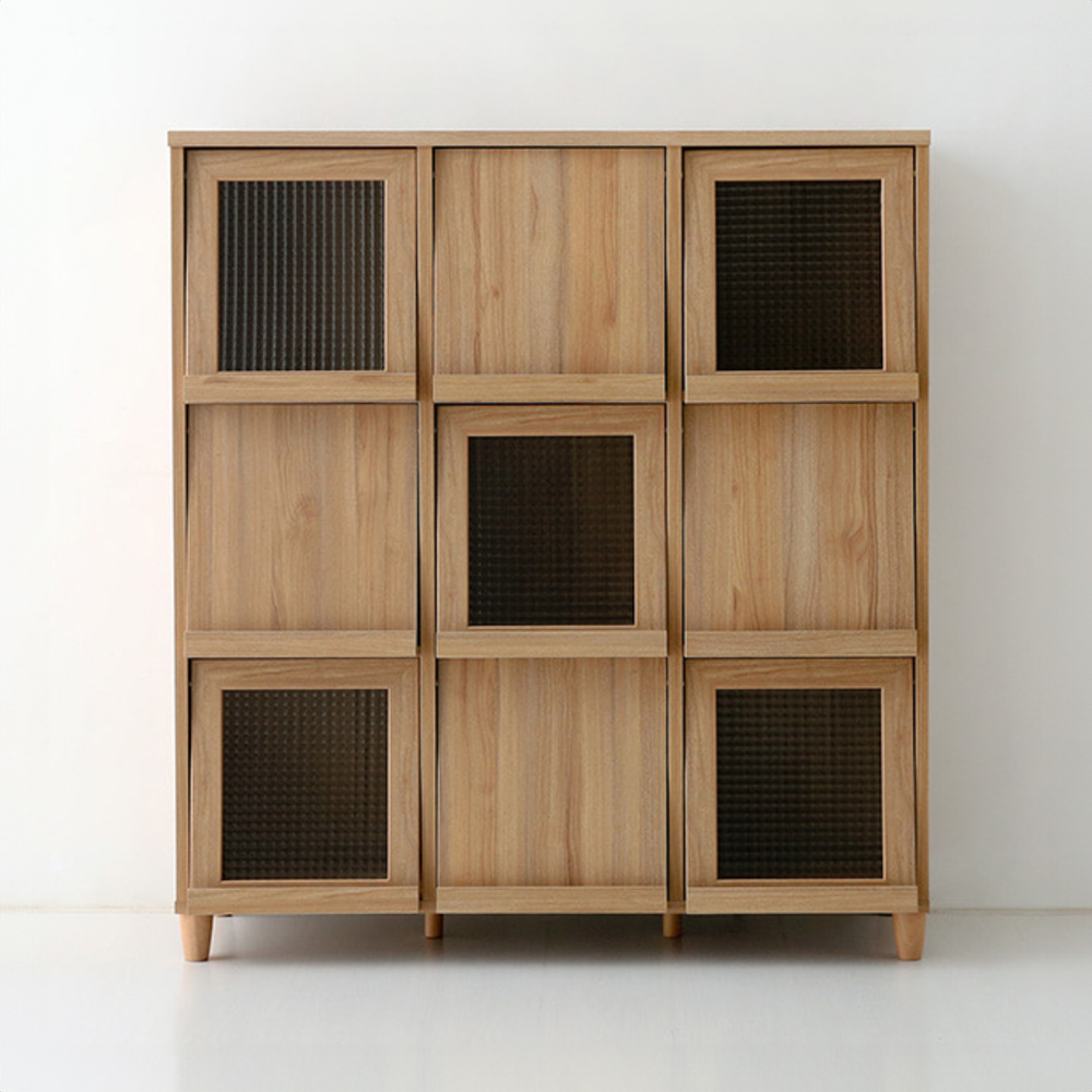 필몬 수납장 9문 NFM132120 1200x450x1330mm, 3단, 캄포어베니어 2115.3364 - 메인 이미지