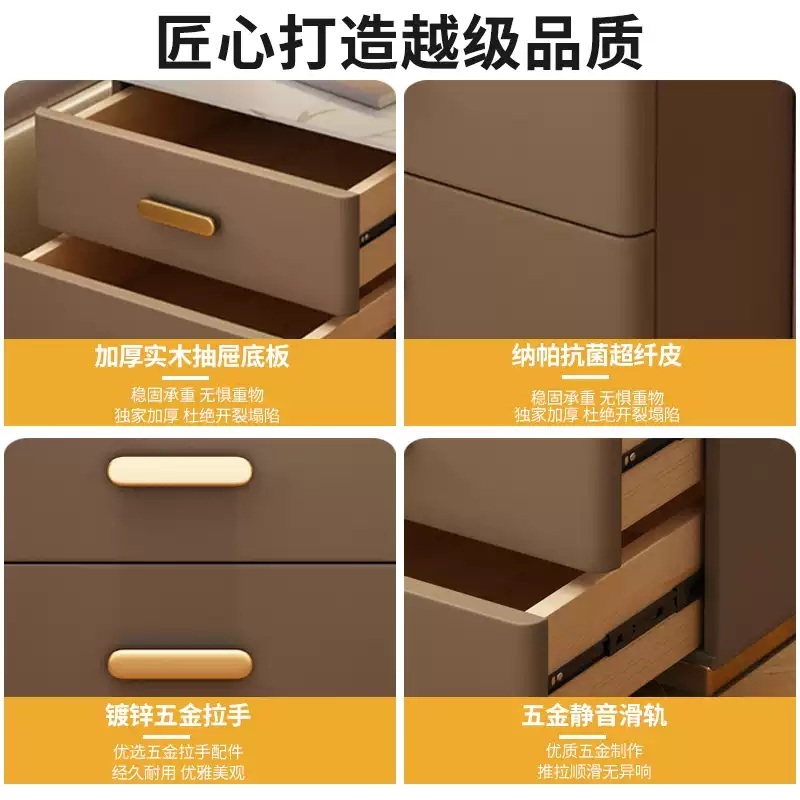 LED협탁 스마트 서랍 침대옆선반 USB 수납 테이블 침실 서랍장 호텔식 침대 - 상세 이미지 3