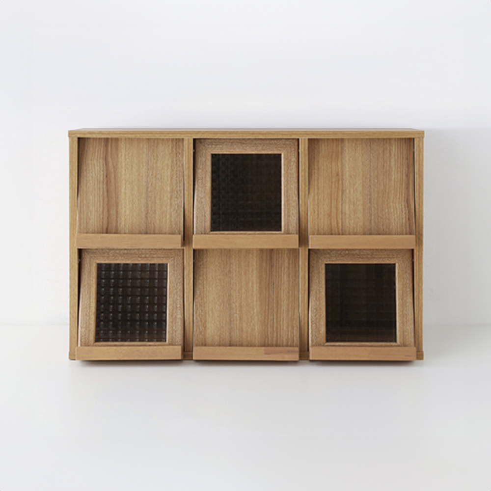 필몬 미니수납장 6문 NFM4262H 가로형 620x235x420mm, 2단, 캄포어베니어 4767.5345 - 메인 이미지