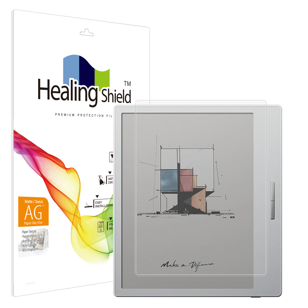 오닉스 북스 고 컬러 7 화이트 항균 종이질감 블루라이트차단 액정보호필름