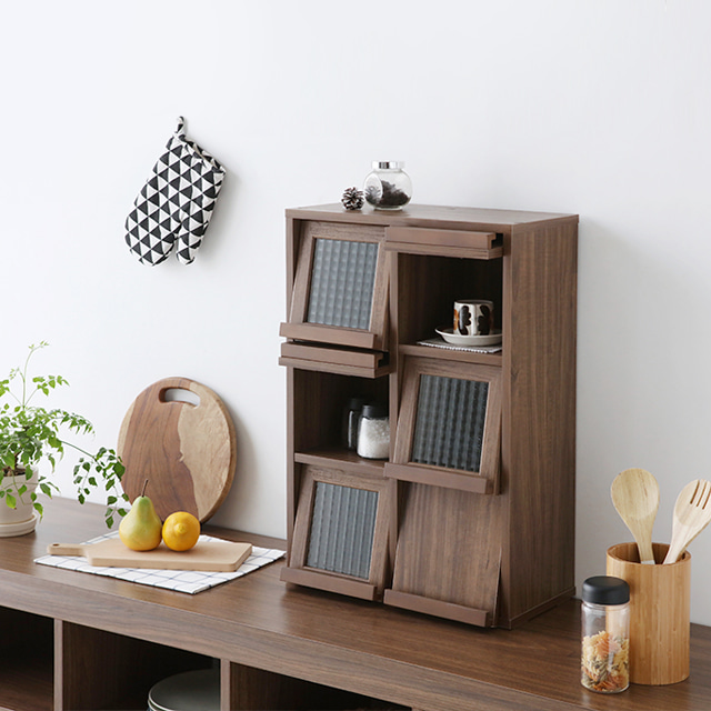 필몬 미니수납장 6문 NFM6242V 세로형 165x165x145mm, 3단, 미들브라운 7118.2844 - 상세 이미지 5