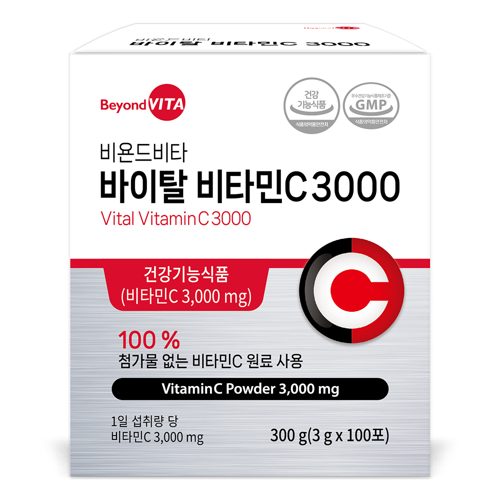 비욘드비타 비타민C 3000mg 100포 비타민씨 가루 분말 non gmo 고함량 - 상품 이미지