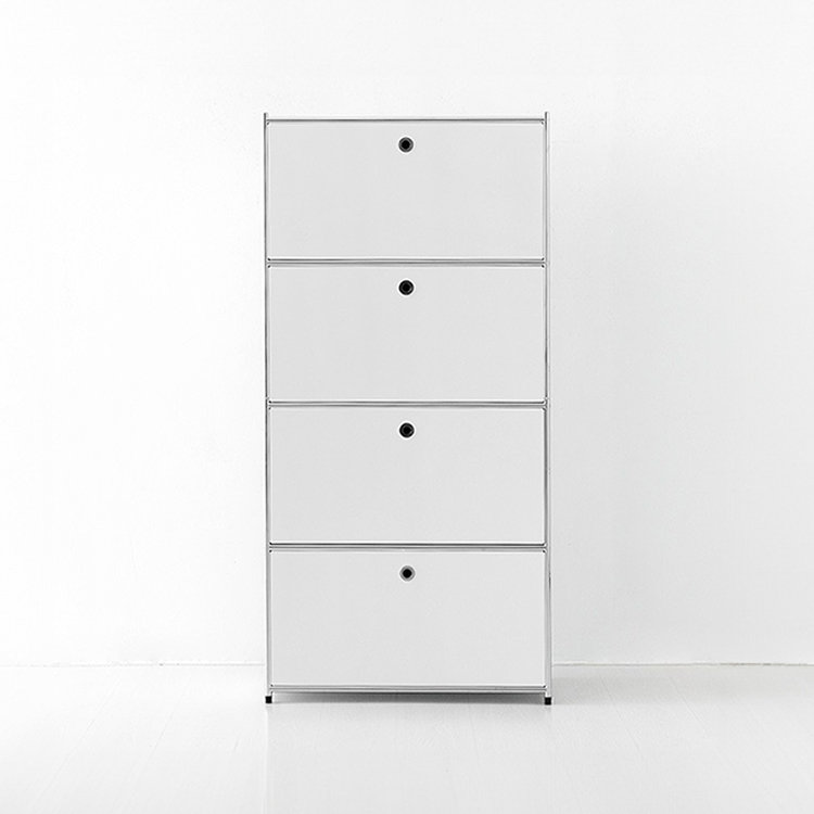 심플리 수납장 BC100 770mmx400mmx1580mm, 4단, 퓨어화이트 2157.2667 - 상품 이미지