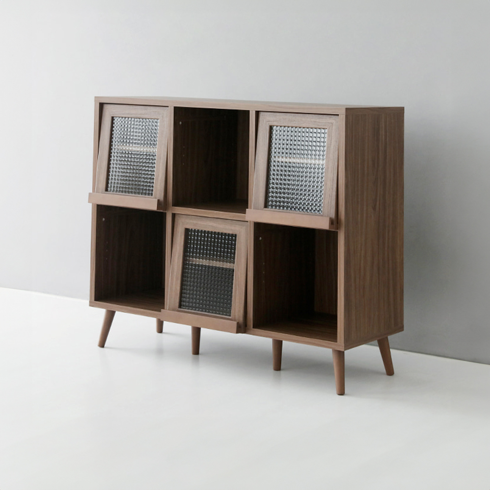 필몬 콘솔수납장 3문 PUM100110F 1085x390x975mm, 2단, 미들브라운 5088.1401