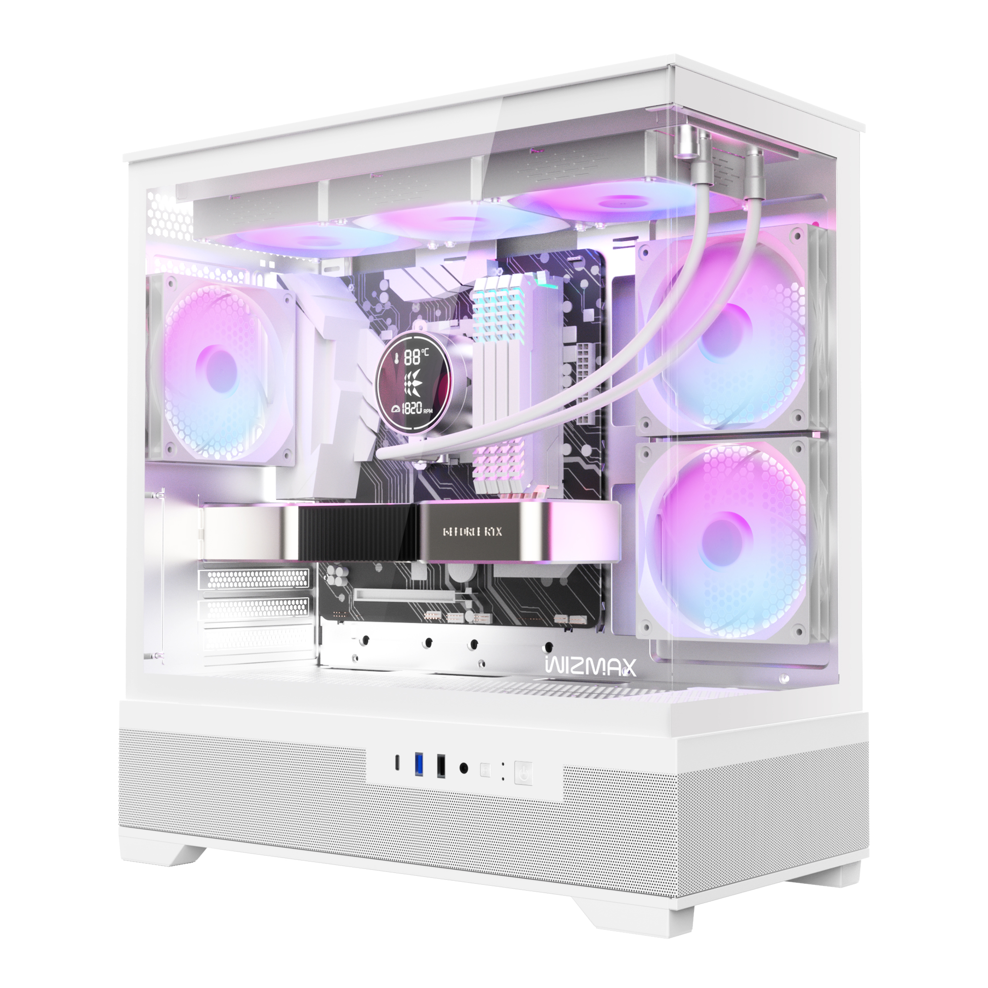 마이크로닉스 WIZMAX ML-360 View 미니타워 PC 케이스 화이트