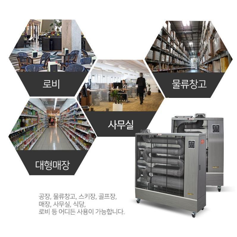 대형전기돈풍기 등유난방기 주름관 곱창 원적외선히터 100평형 이미지 8