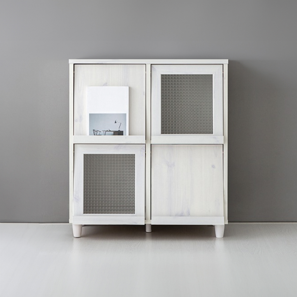 필몬 수납장 4문 9380 810x400x920mm, 2단, 화이트파인베니어 9594.0309 - 메인 이미지