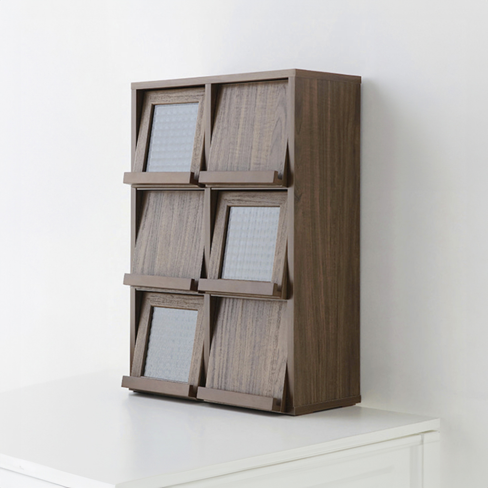 필몬 미니수납장 6문 NFM6242V 세로형 165x165x145mm, 3단, 미들브라운 7118.2844 - 상세 이미지 2