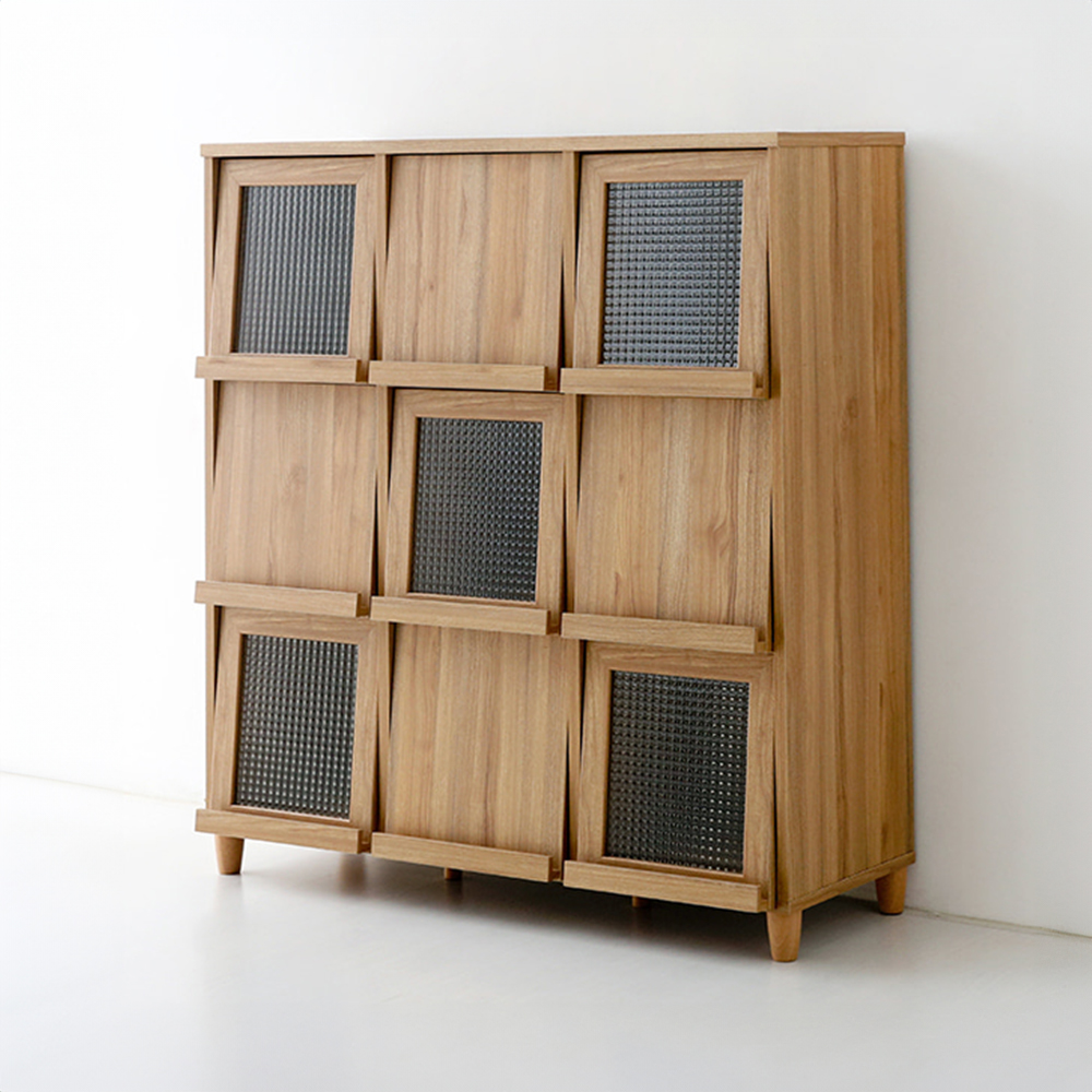 필몬 수납장 9문 NFM132120 1200x450x1330mm, 3단, 캄포어베니어 2115.3364 - 상세 이미지 2