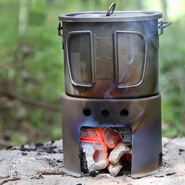 대륙의 스노우피크 티타늄 반합 우드스토브 초경량 백패킹 스토브코펠