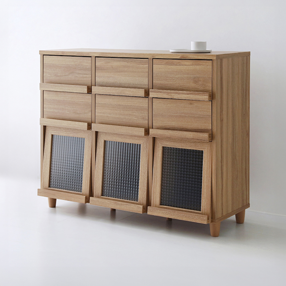 필몬 수납장 3문6서랍 NFM92111H 1115x395x920mm, 3단, 캄포어베니어 3228.0051 - 상세 이미지 2