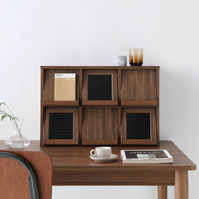 필몬 미니수납장 6문 NFM4262H 가로형 620x235x420mm, 2단, 미들브라운 7586.7977 - 상세 이미지 3