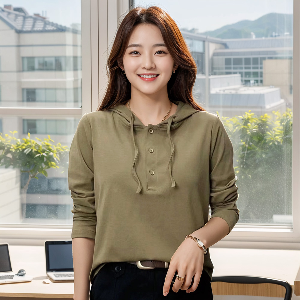 타이티 후드티 간절기 여자 티셔츠 - 상품 이미지