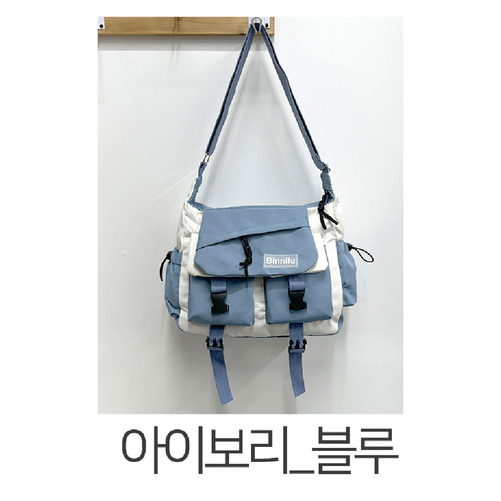 아이패드 크로스백 남학생 여학생 중 고등학생 대학생 미디움 빅메신저백 캐주얼 크로스 가방 - 상세 이미지 5