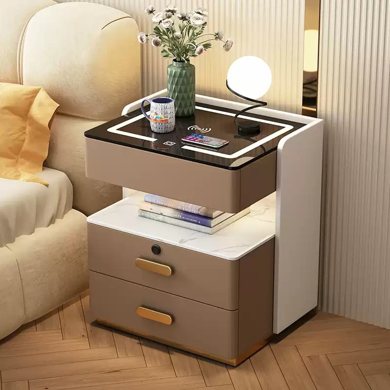 LED협탁 사이드 스마트 서랍 조명 침대 USB 무선충전 침실 수납 침대협탁 - 상세 이미지 2