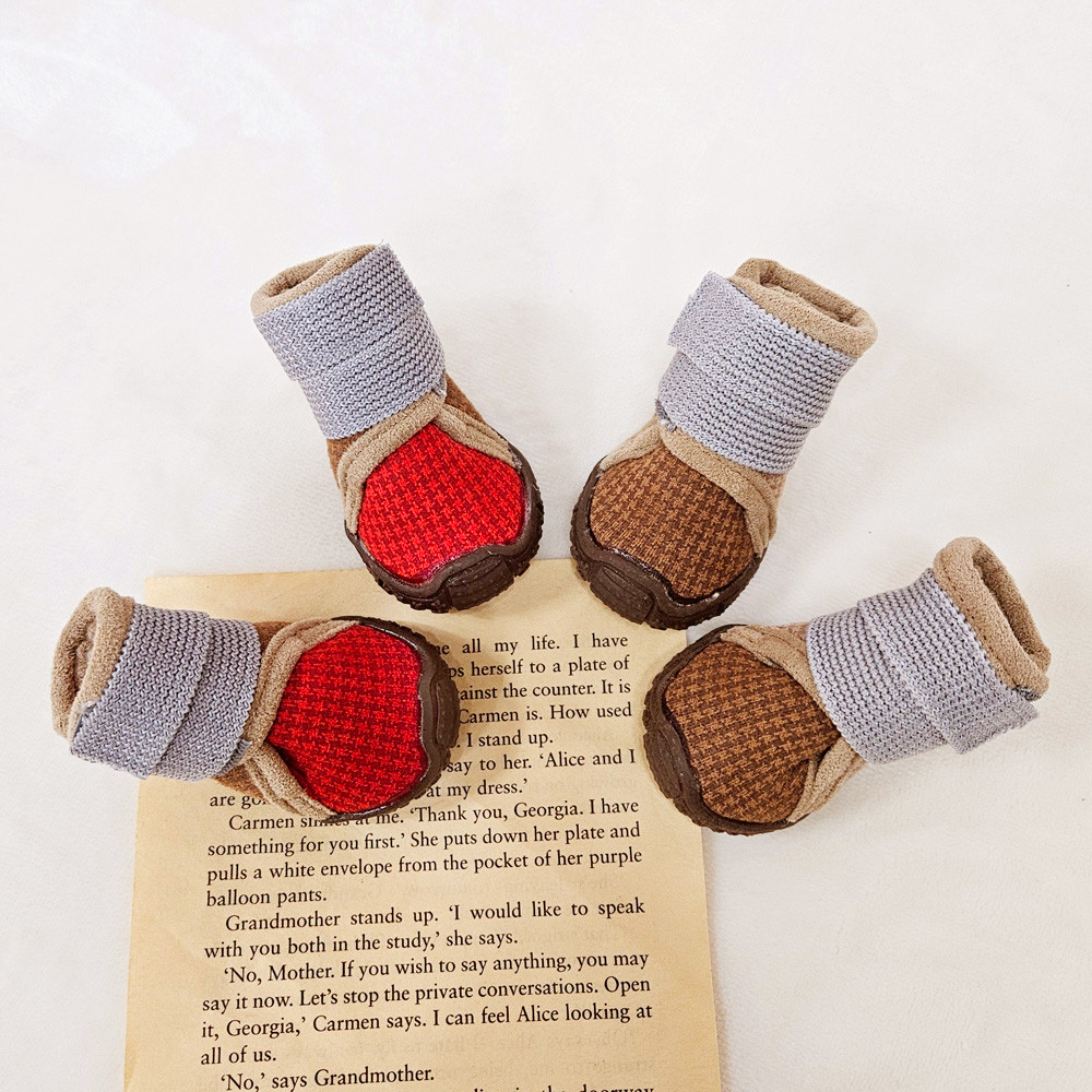 벨크로 강아지 양털 부츠 강아지 신발 애견 방수 양말 겨울신발