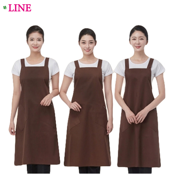 라인 카페 브라운 앞치마/미용실/커피숍/식당/업소/어린이집 : 하우스헤어