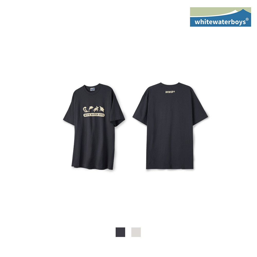 [시즌오프][화이트워터보이즈] 오션라이프 코튼 오버핏 반팔 티셔츠