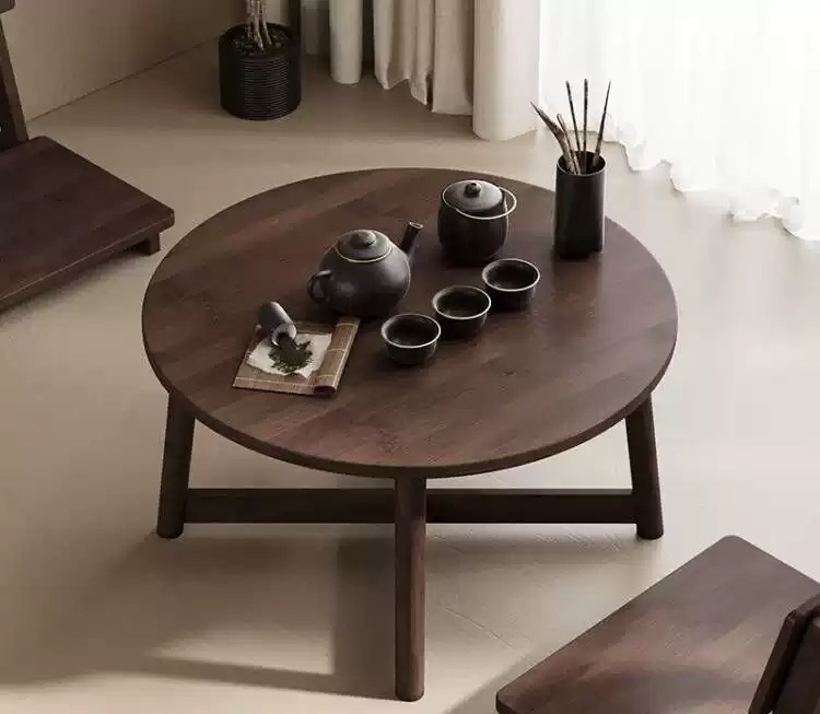 낮은원형테이블 좌탁 거실 소파 미니 커피 좌식식탁 원목 쇼파 낮은테이블 - 상세 이미지 2