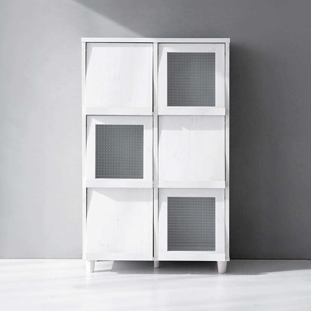 필몬 수납장 6문 NFM13280F 세로형 807x400x1330mm, 3단, 화이트파인베니어 4746.9687 - 상세 이미지 3