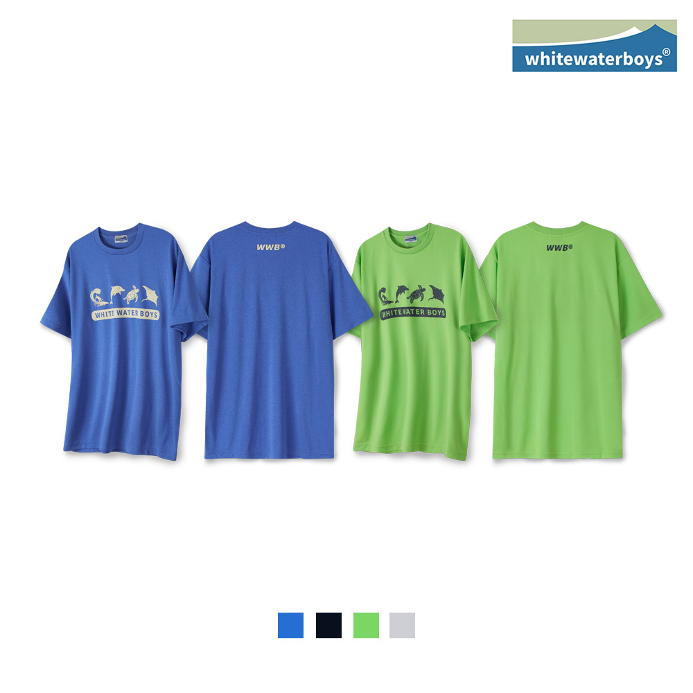 [시즌오프][화이트워터보이즈] 오션라이프 기능성 쿨론 오버핏 반팔 티셔츠