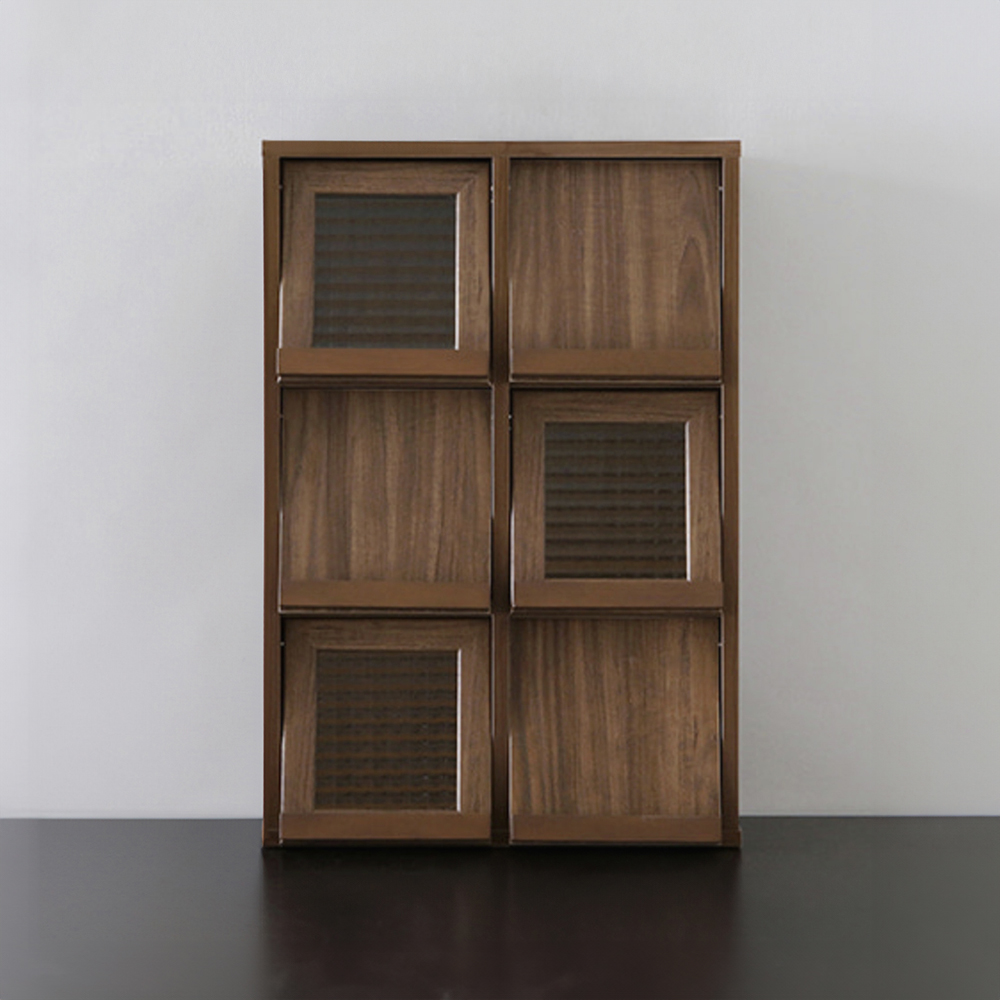 필몬 미니수납장 6문 NFM6242V 세로형 165x165x145mm, 3단, 미들브라운 7118.2844 - 메인 이미지