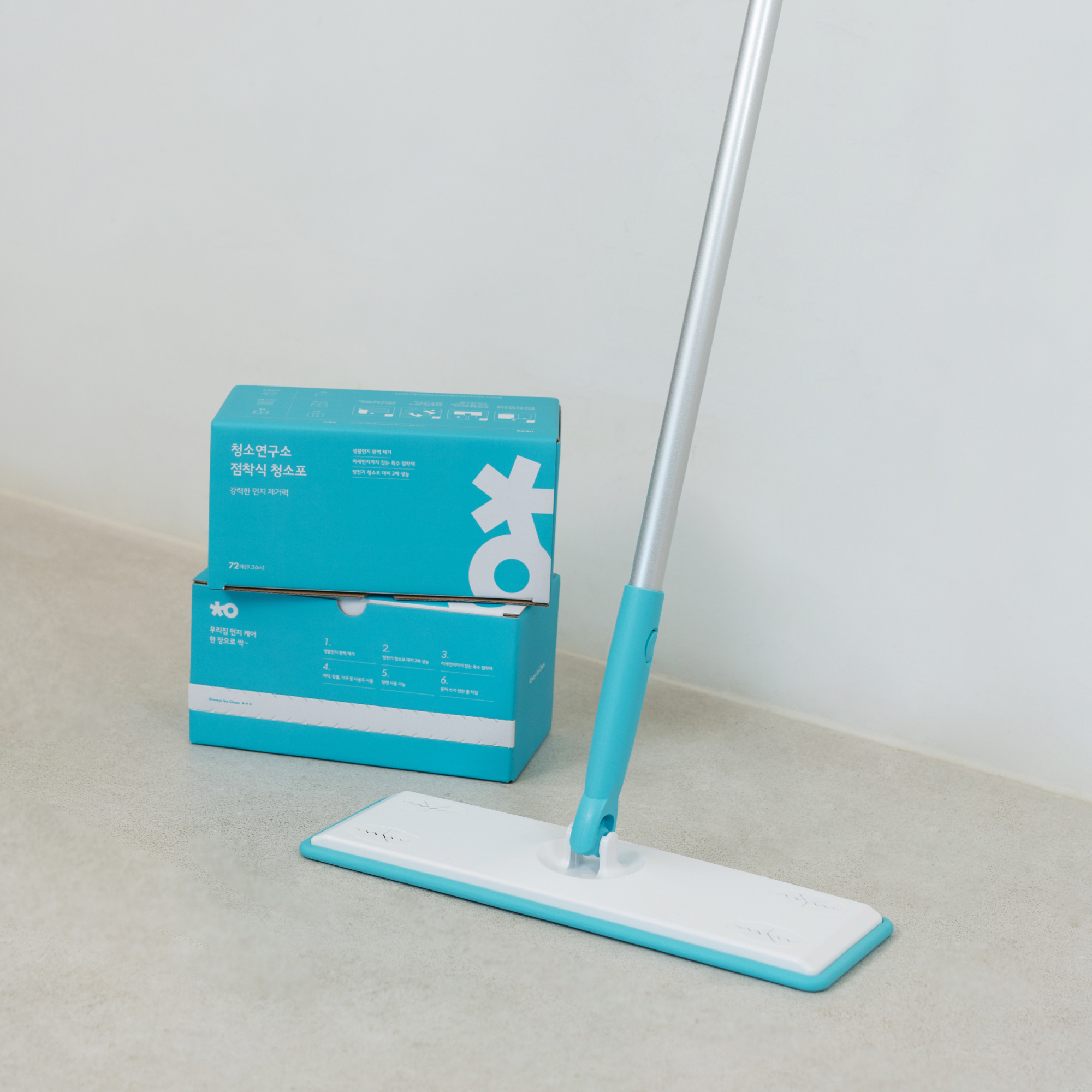 청소연구소 밀대 걸레+점착식 청소포 세트 바닥 먼지 청소