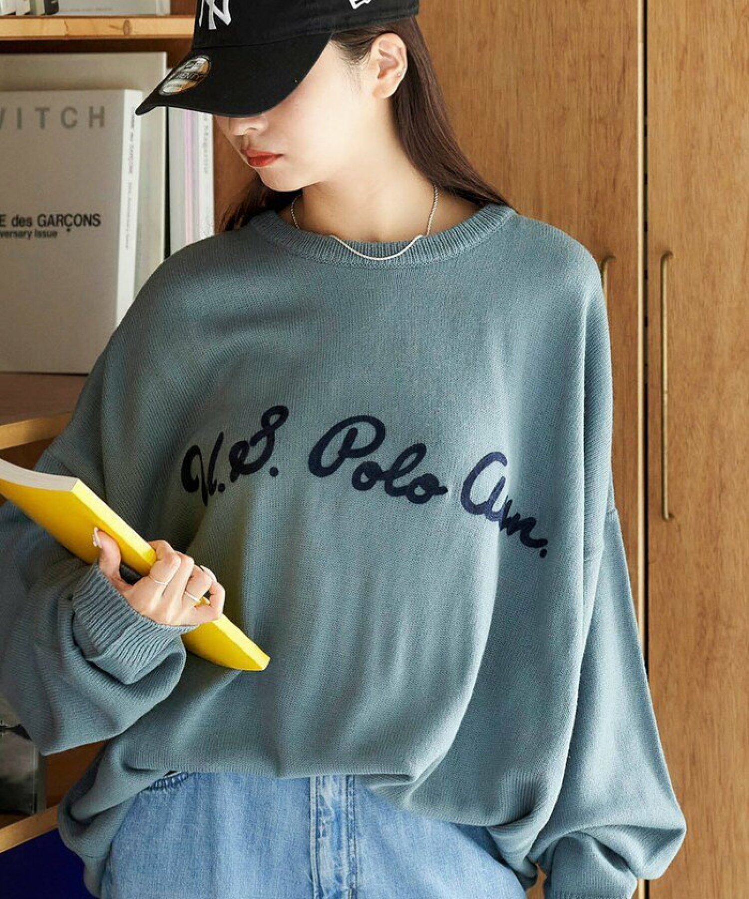 프릭스스토어 U.S. POLO ASSN 비스포크 체인 로고 자카드 니트 4컬러 - 상세 이미지 3