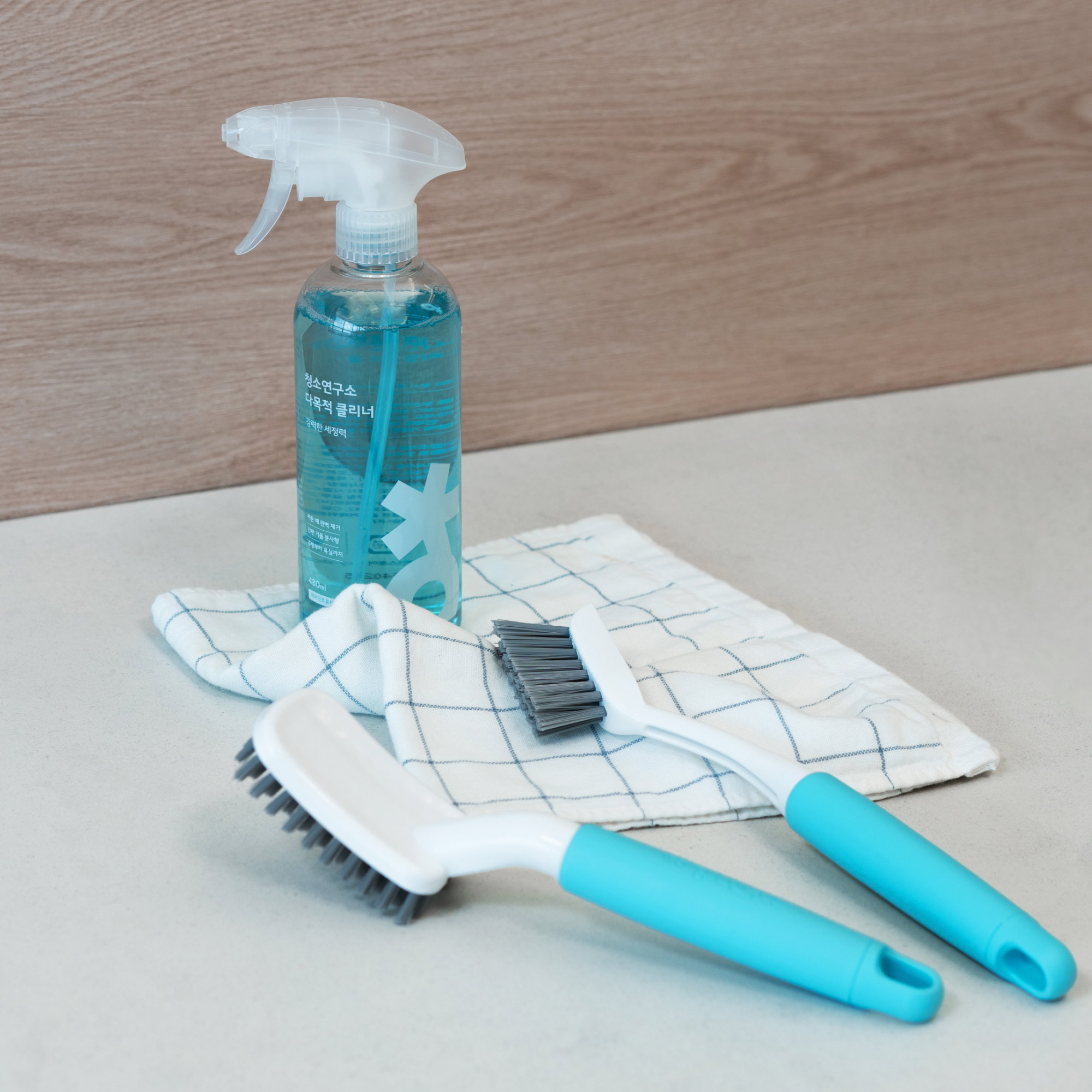 청소연구소 청소솔 2종+다목적 클리너 세트 국내 제조 화장실 욕실 바닥 타일 틈새