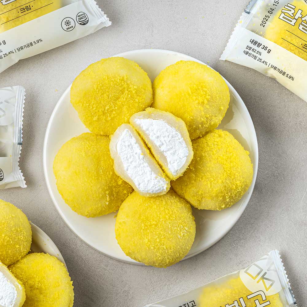 생크림 찹쌀떡 크림 1상자 35g x 8봉 간식 냉동 모찌 선물 - 상품 이미지