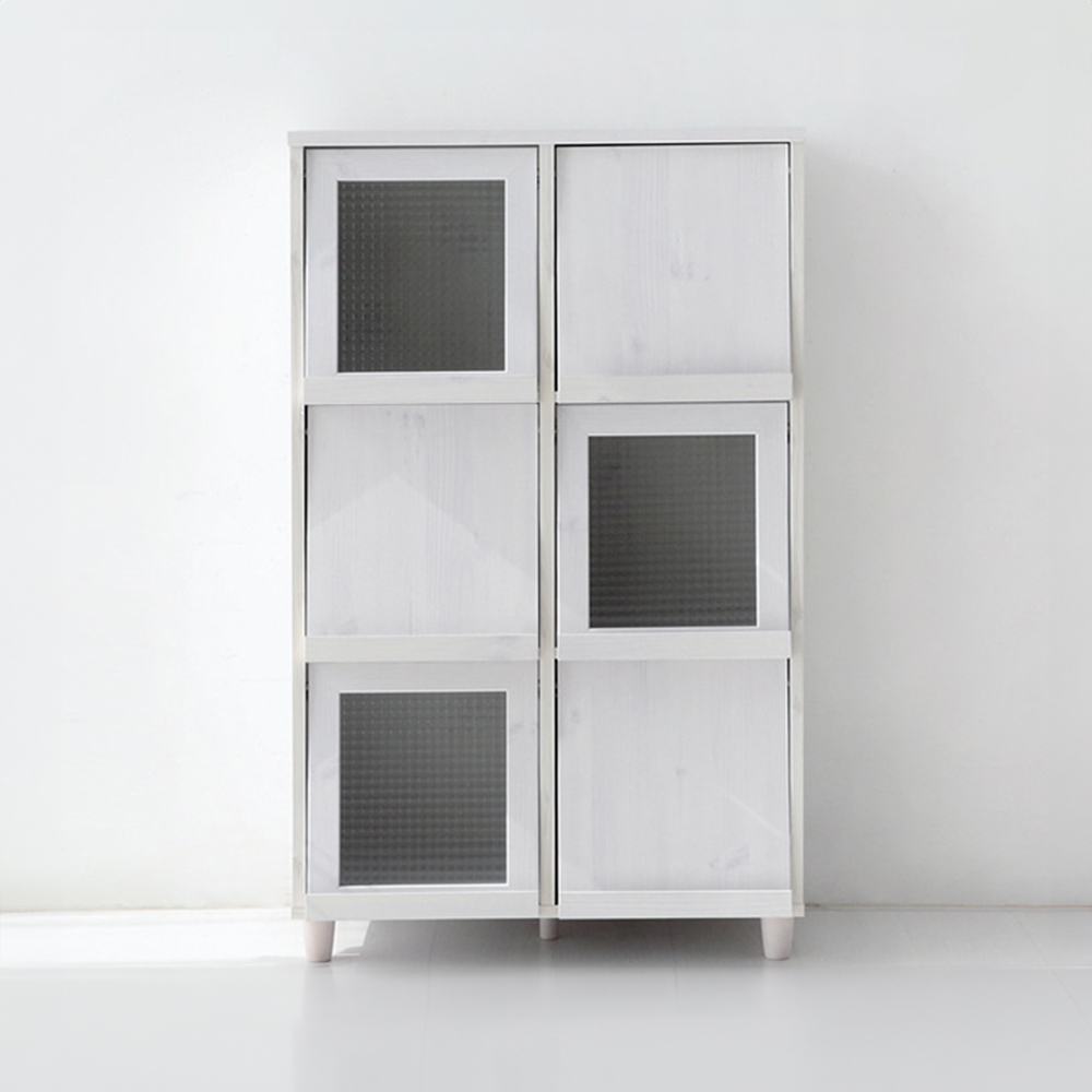 필몬 수납장 6문 NFM13280F 세로형 807x400x1330mm, 3단, 화이트파인베니어 4746.9687 - 메인 이미지