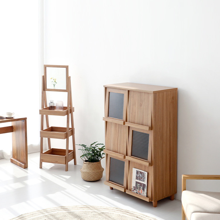 필몬 수납장 6문 NFM13280F 세로형 807x400x1330mm, 3단, 캄포어베니어 4374.3576 이미지 6