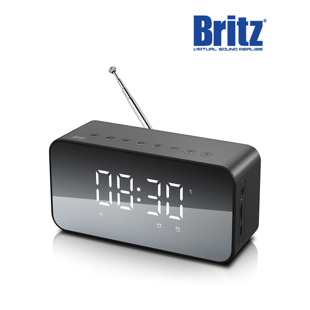 브리츠 BZ-MX2100 블루투스 스피커 라디오 알람 LED 탁상 시계 휴대용 무선 제품 이미지