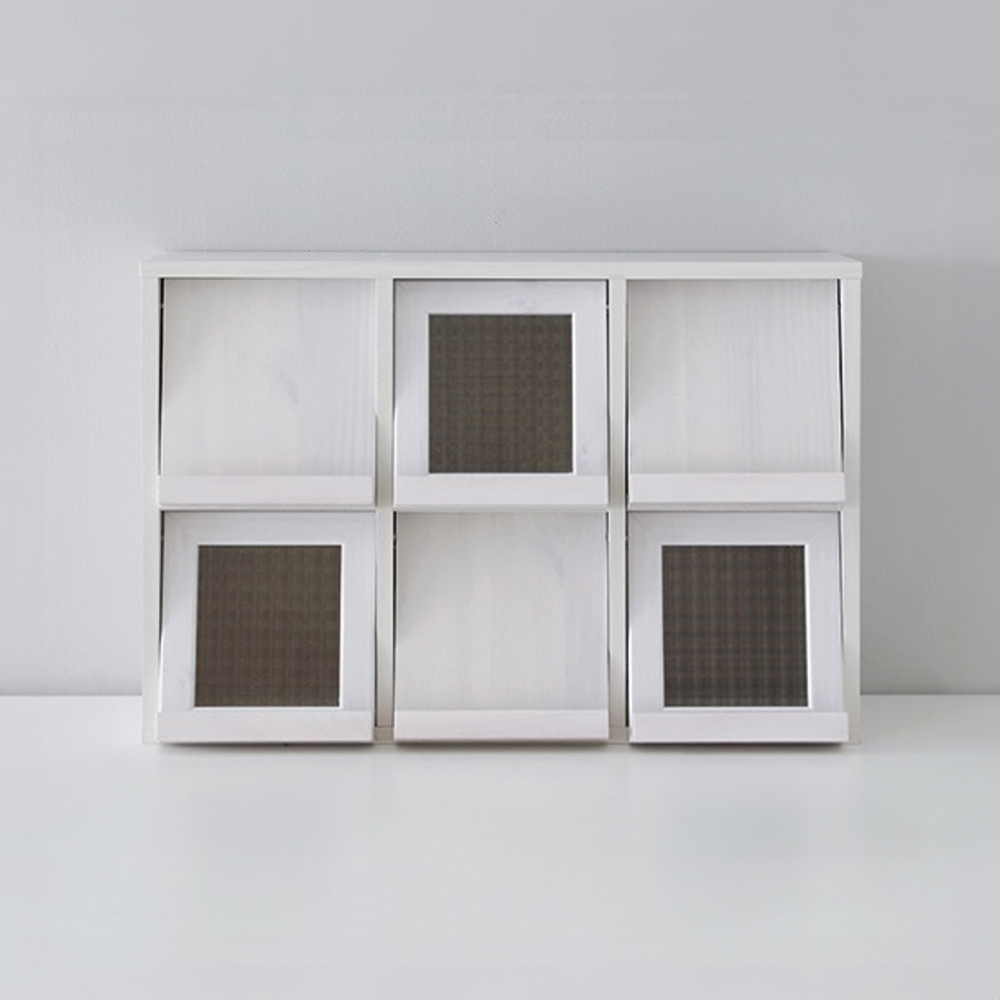 필몬 미니수납장 6문 NFM4262H 가로형 620x235x420mm, 2단, 화이트파인베니어 1713.7642 - 메인 이미지