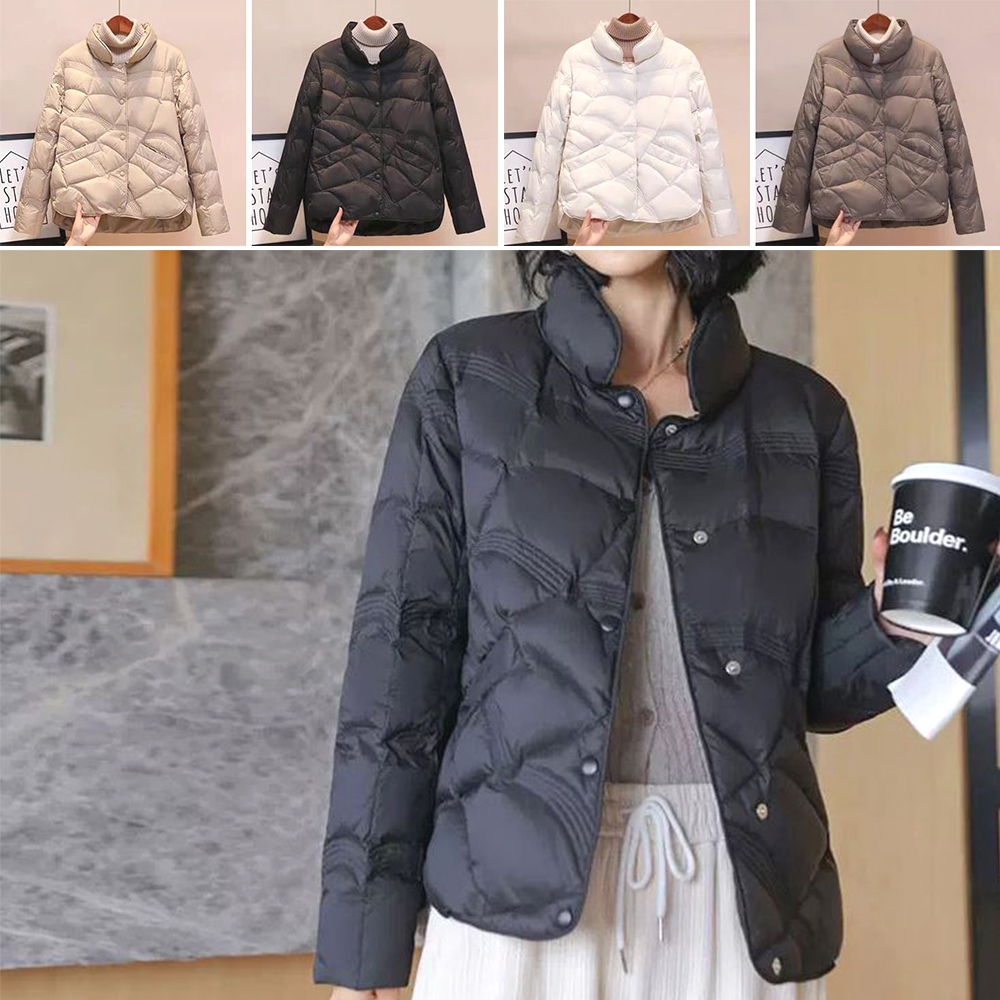 여성 오리털 숏패딩 방풍 간절기 여자 보온 경량 덕다운 패딩