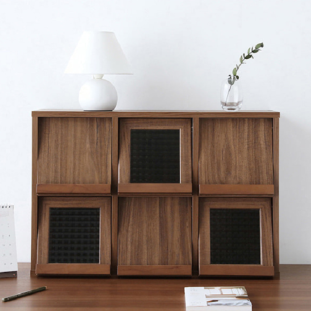 필몬 미니수납장 6문 NFM4262H 가로형 620x235x420mm, 2단, 미들브라운 7586.7977 - 상세 이미지 4