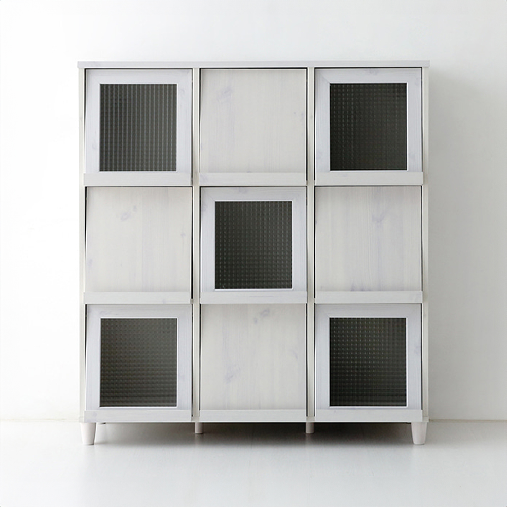 필몬 수납장 9문 NFM132120 1200x450x1330mm, 3단, 화이트파인베니어 2235.9939 - 메인 이미지