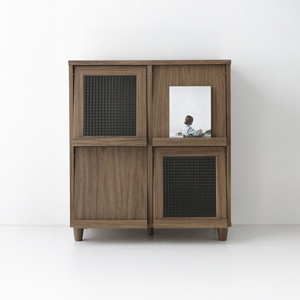 필몬 수납장 4문 9380 810x400x920mm, 2단, 미들브라운 0824.7108