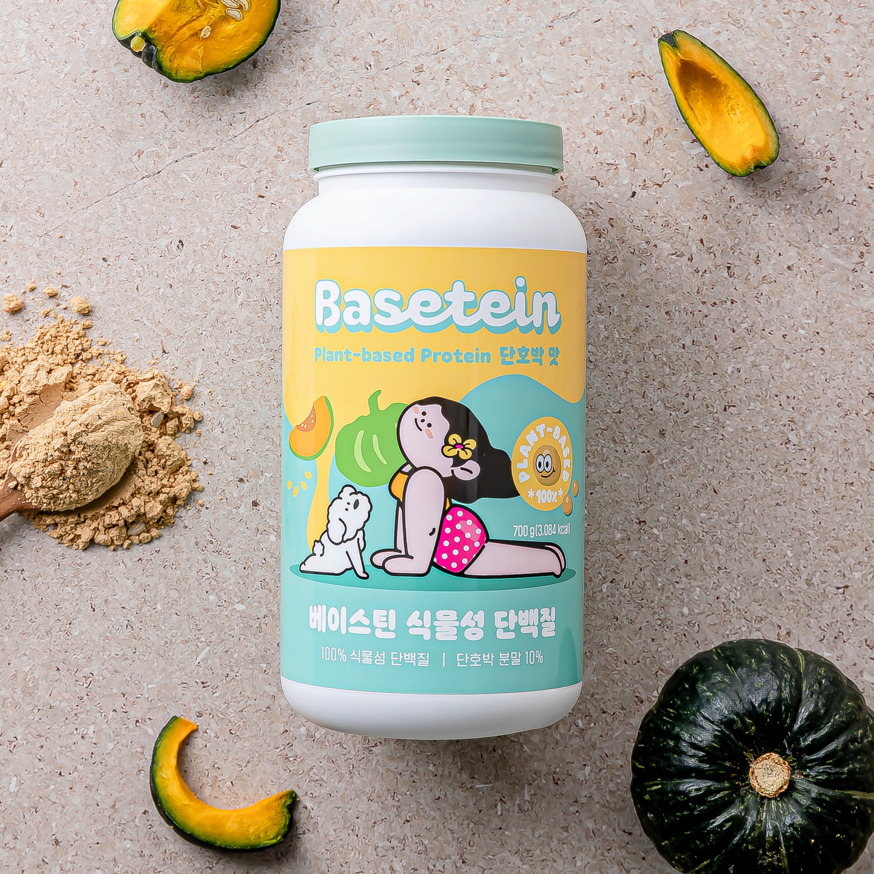 베이스틴 식물성 단백질 프로틴 파우더 쉐이크 식사대용 보충제 단호박맛, 700g, 1개