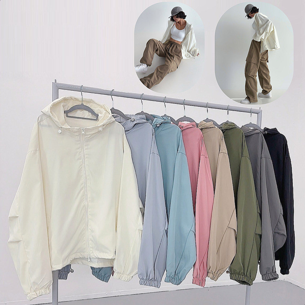 로라벨 카벨 후드 여성 바람막이 집업 가을 간절기 아노락 야상 점퍼 봄 오버핏 아우터 롱