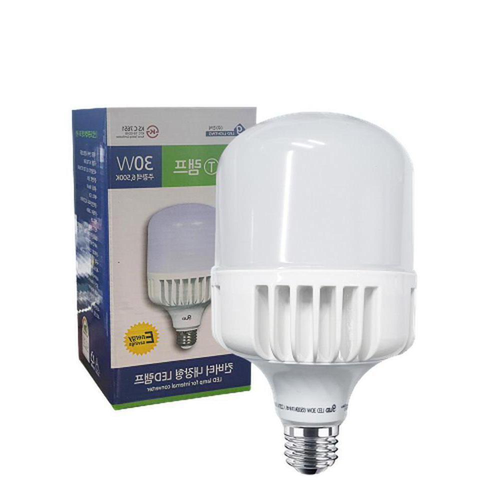 주광색 형광등색 원통램프 LED E26소켓 30W 전구 6500K