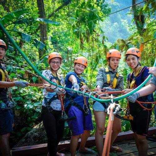 방비엥 원데이투어 짚라인 동굴튜빙 카약킹 블루라군1 체험