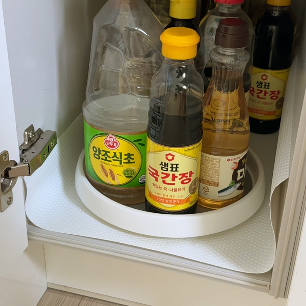 회전트레이 회전 양념통 트레이 찾기편한 선반 수납 정리대 M - 상세 이미지 2