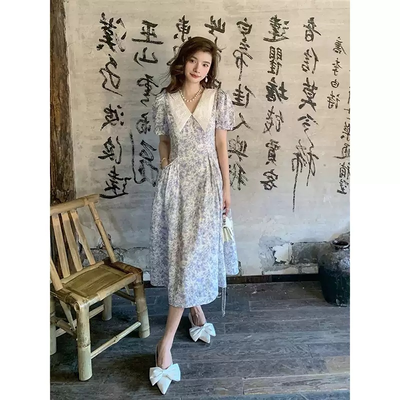개소리 2화 연우 원피스 홍초원 카라넥 퍼프 소매 의상 옷 패션 - 상세 이미지 3