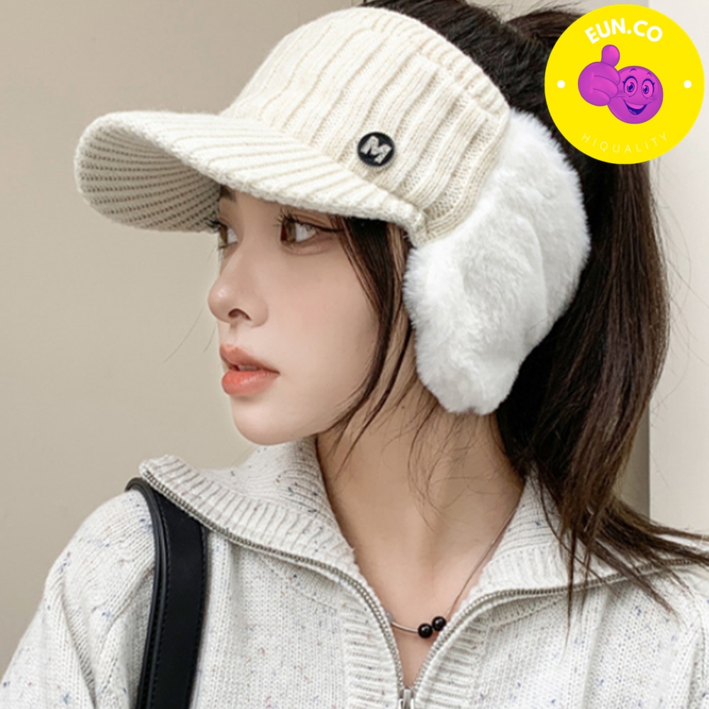 여성 골프 모자 예쁜 귀마개 털모자 워머 방한모자 - 상품 이미지