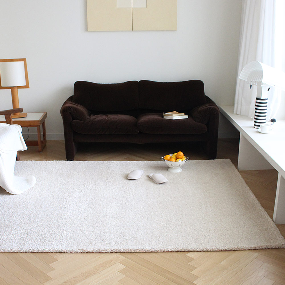 브로브로 마시멜로 따뜻한 겨울 온감 러그 거실 카페트 아이보리, 사각 200x265
