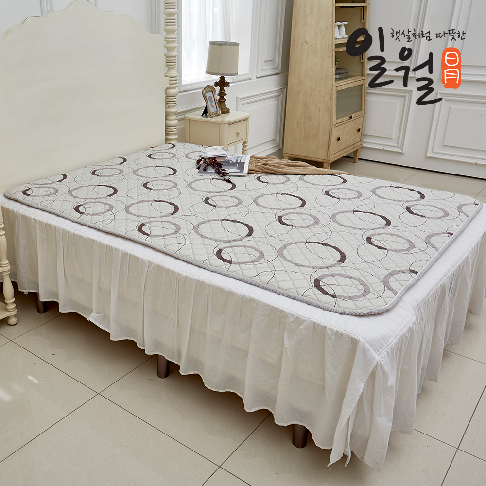 일월 전기매트 동그라미 워셔블 탄소 카본매트 전기장판 싱글