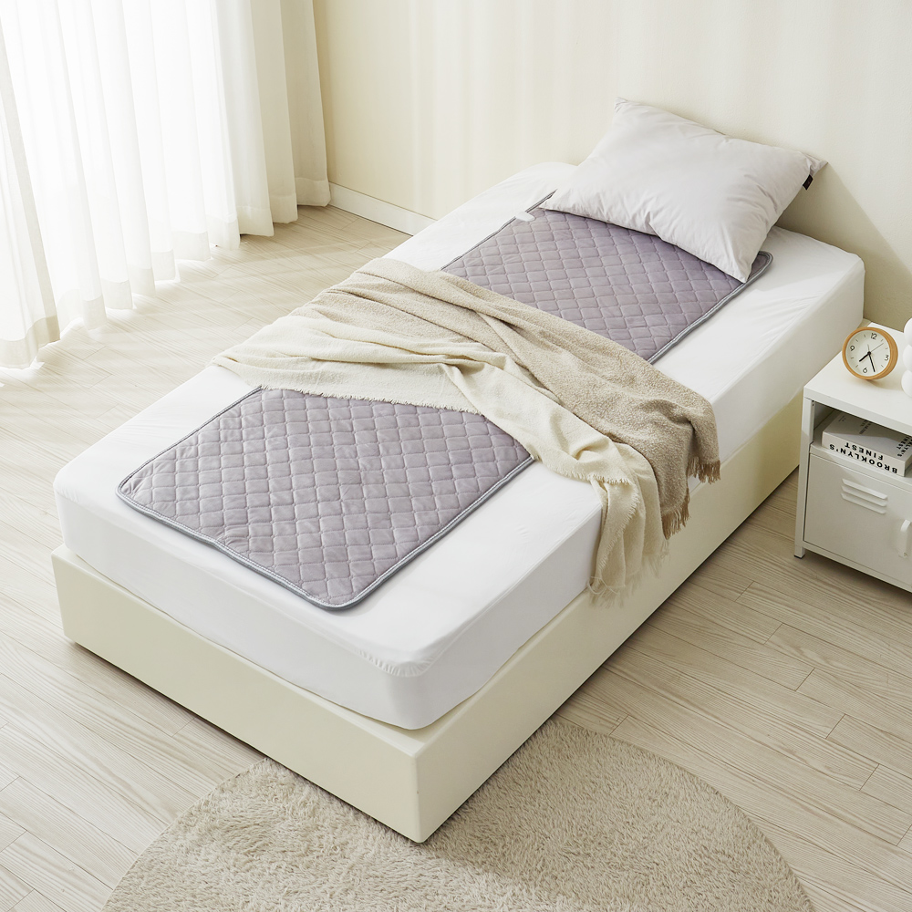 침대 전기장판 1인용 탄소매트 극세사그레이 온열매트 숏미니싱글