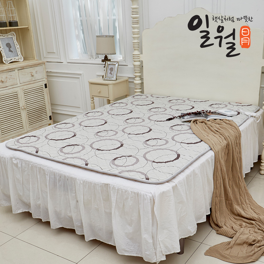 일월 전기매트 동그라미 워셔블 탄소 카본매트 전기장판 싱글