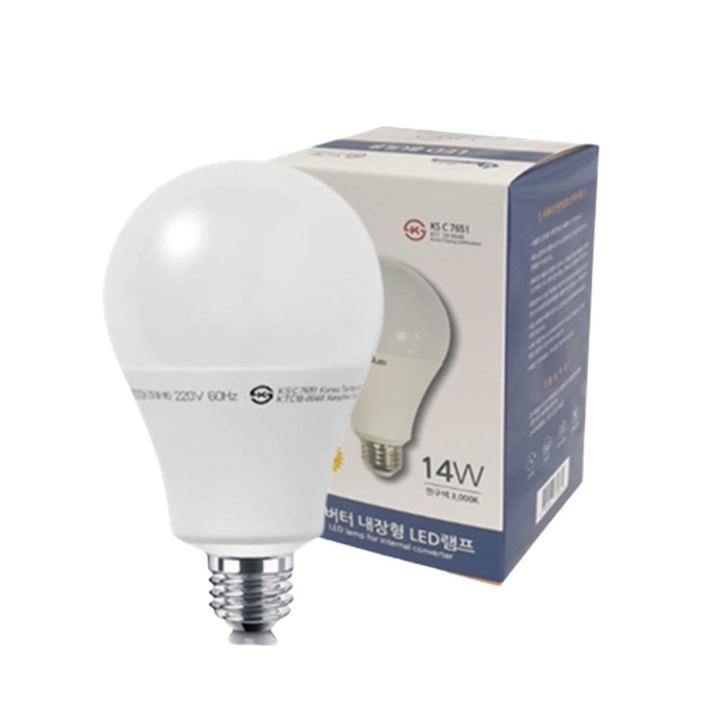 LED벌브 14W 전구색 3000K 전구 컨버터내장형 E26 26mm 백열등색 램프